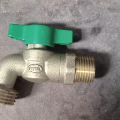 LLAVE DE CHORRO 1/2 DE BRONCE TIPO "T" AZUL/ VERDE KUVAL