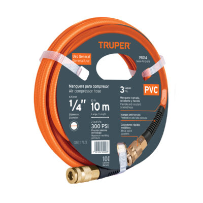 MANGUERA P/AIRE 1/4 * 10 MTS TRUPER 19014