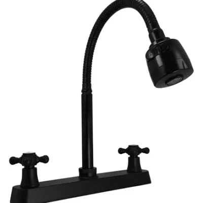 MEZCLADORA P/LAVATRASTOS CUELLO FLEXIBLE NEGRA AQUAFINA