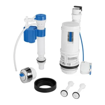 SET DE ACCESORIOS P/SANITARIO DOBLE PUSH 28CM AQUA BLUE 11450