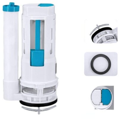 SET DE ACCESORIOS P/SANITARIO DOBLE PUSH 24CM AQUA BLUE 11449