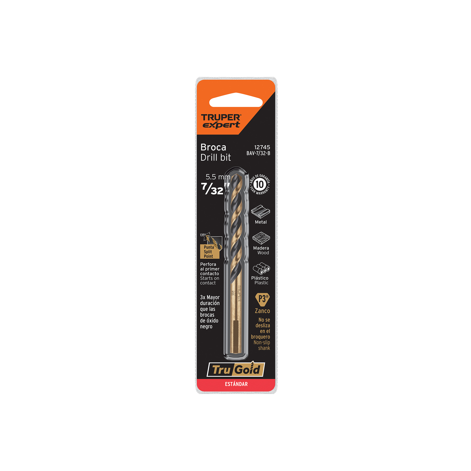 BROCA P/METAL D/COBALTO 7/32 TRUPER 12745 BLISTER