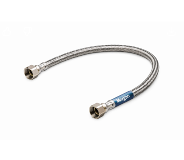 TUBO DE ABASTO P/LAV 1/2 * 1/2 60 CM. ACERO INOXIDABLE MORGAN