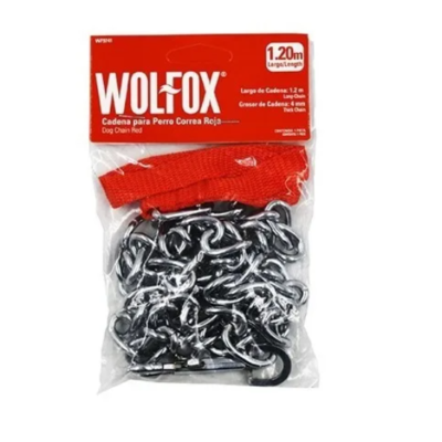 CADENA P/PERRO ROJA WOLFOX