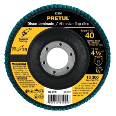 DISCO DE LIJA LAMINADO 4 1/2 PRETUL