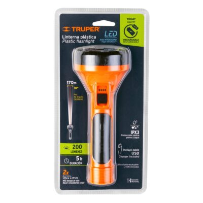 LINTERNA RECARGABLE LED LUMENES TRUPER