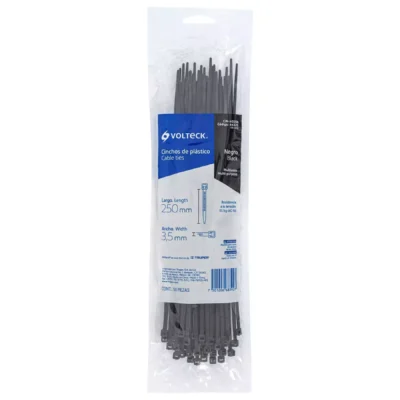 CINCHO PLASTICO 10 NEGRO (50 PZS) VOLTECK 44325