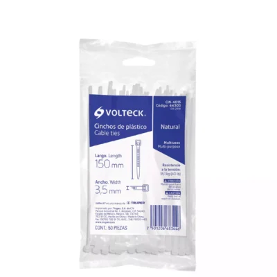 CINCHO PLASTICO 6 BLANCO (50 PZS) VOLTECK 44303