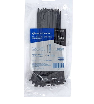CINCHO PLASTICO 12 NEGRO (50 PZS) V0LTECK 44328