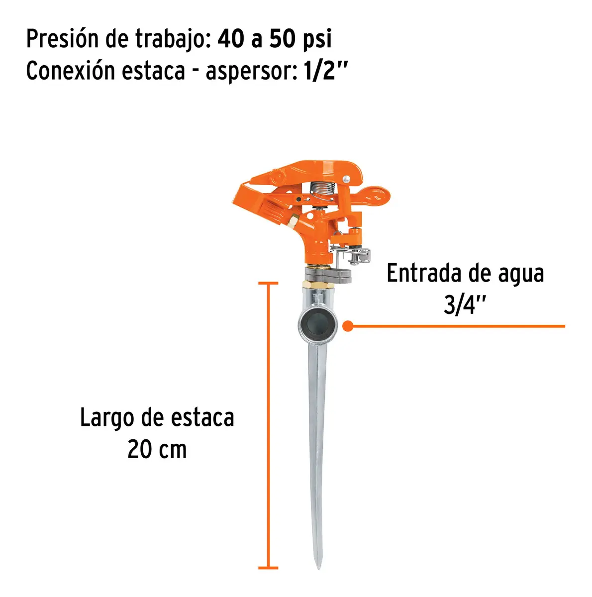 ASPERSOR METALICO C/ESTACA 3/4 TRUPER 10318 - Image 3