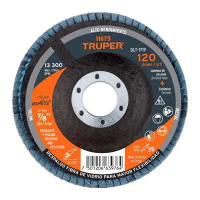 DISCO DE LIJA LAMINADO  4 1/2 #120 TRUPER 11675